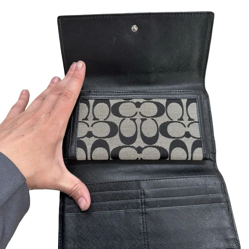 Coach Womens 2 Piece Set Card Wallet Check Wallet